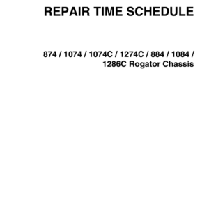 Ag-Chem 874, 1074, 1074C, 1274C, 884, 1084, 1286C RoGator Chassis Repair Time Schedule Manual - Image 1