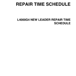 New Leader L4000G4 New Leader Repair Time Schedule Manual