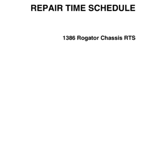 Ag-Chem 1386 RoGator Chassis Repair Time Schedule Manual