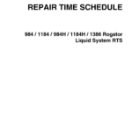 Ag-Chem 984, 1184, 984H, 1184H, 1386 RoGator Liquid System Repair Time Schedule Manual - Image 1