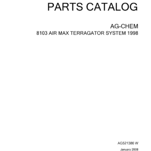 Ag-Chem 8103 Air Max TerraGator System Parts Catalog Manual (1998) - Image 1