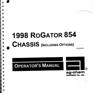 Ag-Chem 854 Row Crop Chassis Operators Manual - Image 1