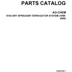 Ag-Chem 8103 Dry Spreader TerraGator System Parts Catalog Manual (1998 - 2000) - Image 1