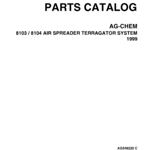 Ag-Chem 8103, 8104 Air Spreader TerraGator System Parts Catalog Manual (1999) - Image 1
