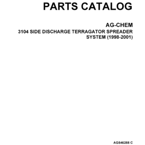 Ag-Chem 3104 Side Discharge TerraGator Spreader System Parts Catalog Manual (1998 - 2001) - Image 1