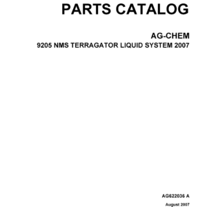 Ag-Chem 9205 NMS TerraGator Liquid System Parts Catalog Manual (2007) - Image 1