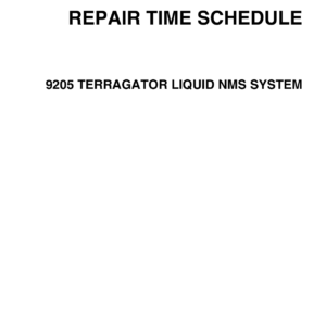 Ag-Chem 9205 TerraGator Liquid NMS System Repair Time Schedule Manual - Image 1