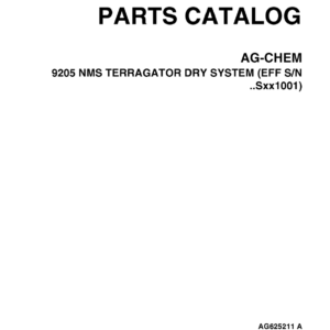Ag-Chem 9205 NMS TerraGator Dry System Parts Catalog Manual (SN ..SXX1001 and Up) - Image 1