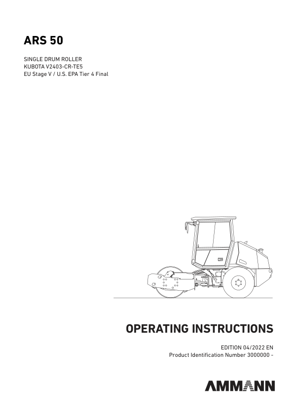 Ammann ARS 50 Soil Compactor Operation and Parts Manual
