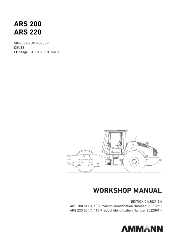 Ammann ARS 200, ARS 220 Soil Compactor Service Repair Manual (Tier 3)