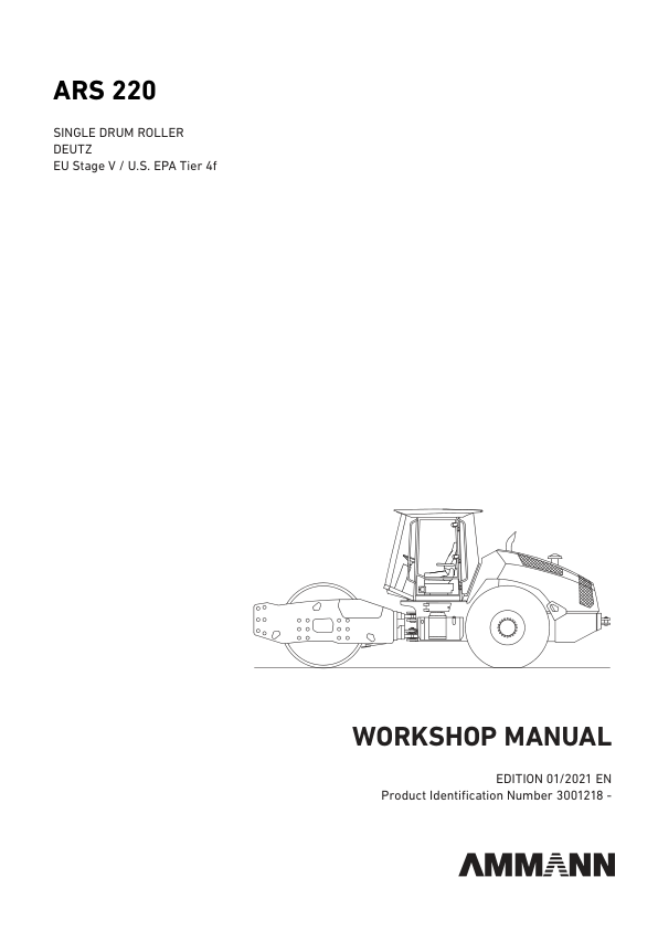 Ammann ARS 220 Soil Compactor Service Repair Manual (EU Stage V  & Tier 4F)