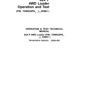 John Deere 824 P (4WD) Loader Technical Repair Manual (SN L_05963 and up) - Image 1