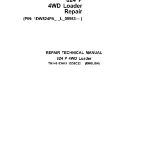 John Deere 824 P (4WD) Loader Technical Repair Manual (SN L_05963 and up) - Image 2