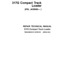 John Deere 317G Skid Loader Technical Repair Manual (SN J435000 and Up) - Image 2