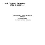 John Deere 30 P Compact Excavator Technical Repair Manual (SN K_00001 and up) - Image 1