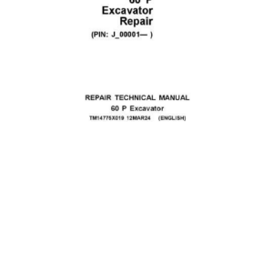 John Deere 60 P Excavator Technical Repair Manual (SN J_00001 and up) - Image 2