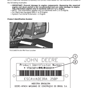 John Deere 250 P Backhoe Loader Technical Repair Manual (SN C000001 & D000001 and Up) - Image 3
