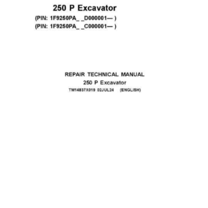 John Deere 250 P Backhoe Loader Technical Repair Manual (SN C000001 & D000001 and Up) - Image 2