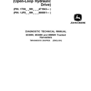 John Deere 803M, 853M Tracked Feller Bunchers (Open-Loop Hydraulic) Technical Repair Manual (SN 471943 & 800001 and up) - Image 2
