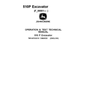 John Deere 510P Excavator Technical Repair Manual (SN F_00001 and up) - Image 1