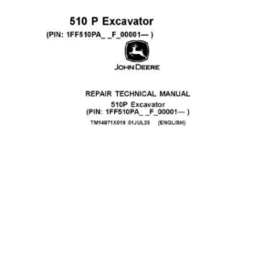 John Deere 510P Excavator Technical Repair Manual (SN F_00001 and up) - Image 2