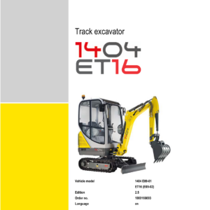Wacker Neuson 1404 Excavator Service Repair Manual
