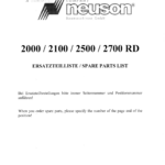 Wacker Neuson 2000, 2100, 2500, 2700 Excavator Parts Catalog Manual - Image 1