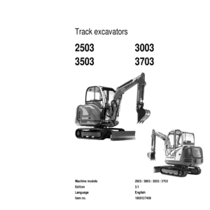 Wacker Neuson 2503, 3503, 3703 (SN Starting with AE) Excavator Service Repair Manual - Image 3