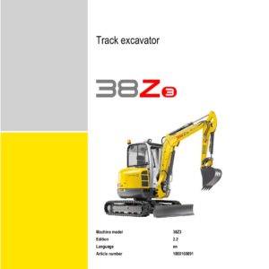 Wacker Neuson 38Z3 Excavator Service Repair Manual