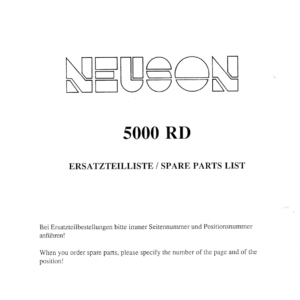 Wacker Neuson 5000 Excavator Parts Catalog Manual (German)