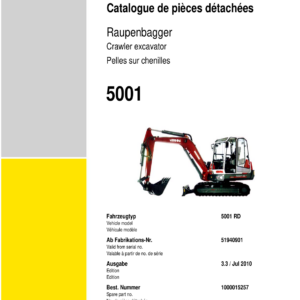 Wacker Neuson 5001 Excavator Operation and Parts Catalog Manual - Image 3