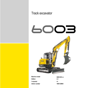 Wacker Neuson 6003 Excavator Service Repair Manual