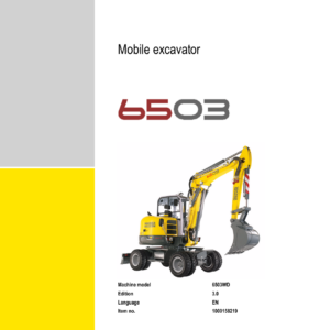 Wacker Neuson 6503 Excavator Service Repair Manual - Image 1