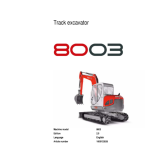 Wacker Neuson 8003 Excavator Service Repair Manual - Image 1