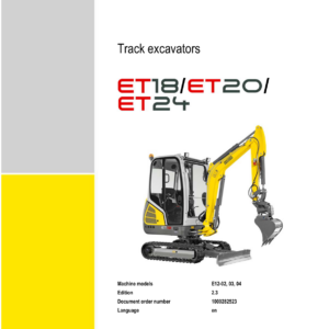 Wacker Neuson ET18, ET20, ET24 Excavator Service Repair Manual - Image 1