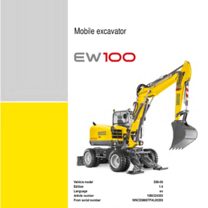 Wacker Neuson EW100 Excavator Service Repair Manual - Image 1