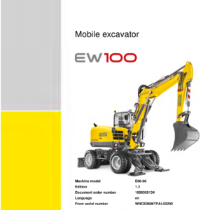 Wacker Neuson EW100 Excavator Service Repair Manual - Image 2