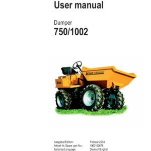 Wacker Neuson 750-1002 Dumper Operators and Parts Catalog Manual (German) - Image 1