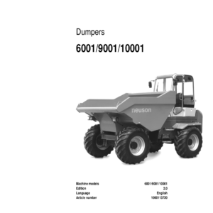 Wacker Neuson 10001 Dumper Operators and Parts Catalog Manual
