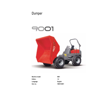 Wacker Neuson 9001 Dumper Service Repair Manual - Image 1