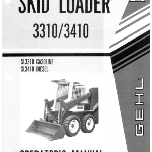 Gehl SL3310, SL3410 Skid Steer Loader Operators and Parts Manual - Image 1