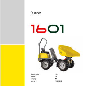 Wacker Neuson 1601 Dumper Operators and Parts Catalog Manual