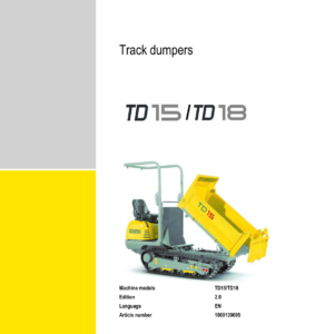 Wacker Neuson TD18 Dumper Operators and Parts Catalog Manual - Image 1
