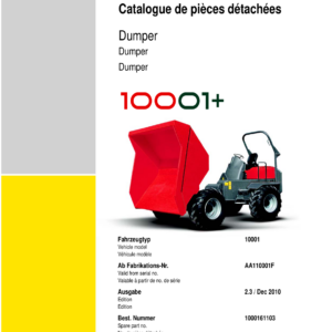 Wacker Neuson 10001 Dumper Operators and Parts Catalog Manual - Image 3