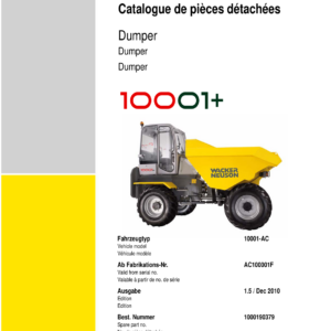 Wacker Neuson 10001 Dumper Operators and Parts Catalog Manual - Image 4