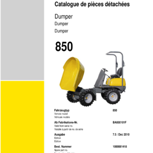Wacker Neuson 850 Dumper Operators and Parts Catalog Manual - Image 2