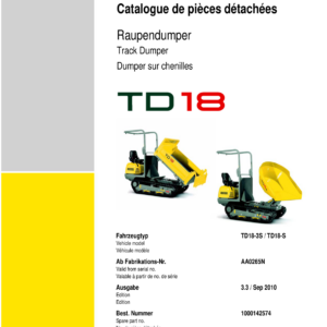 Wacker Neuson TD18 Dumper Operators and Parts Catalog Manual - Image 2