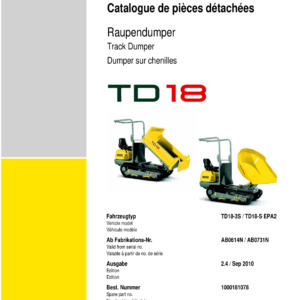 Wacker Neuson TD18 Dumper Operators and Parts Catalog Manual - Image 3