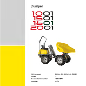 Wacker Neuson 1001 Dumper Service Repair Manual - Image 3