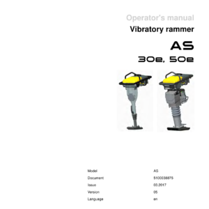Wacker Neuson AS50, AS50E Battery-powered Rammer Service Repair Manual - Image 2